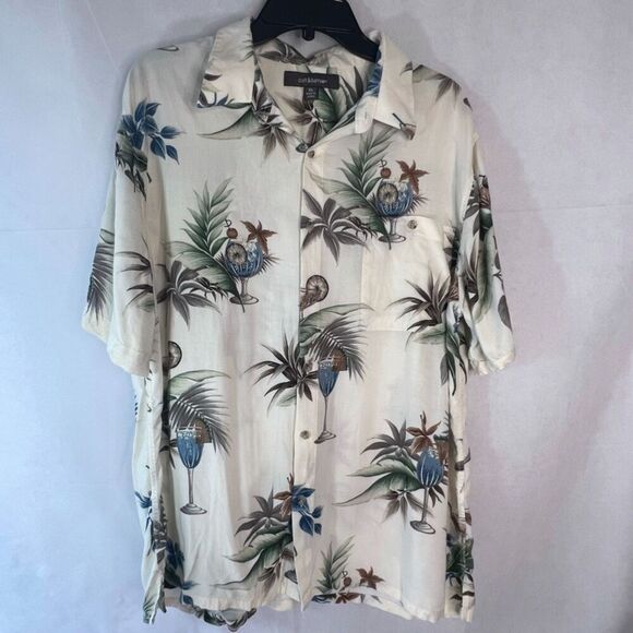 Croft & Barrow Short Sleeve Button Front Men's Shirt Tropical Drinking Size XL - Picture 9 of 9